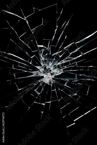 Broken glass texture. Isolated realistic cracked glass effect