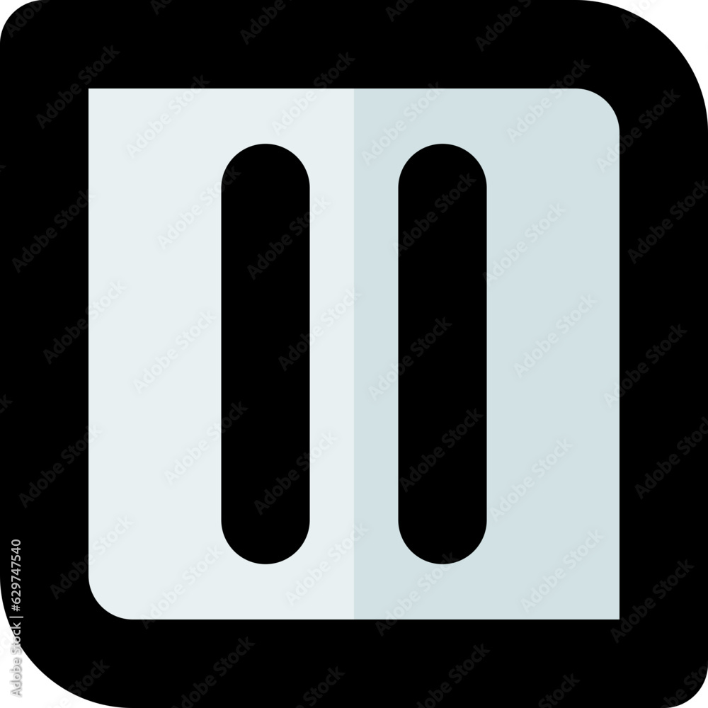 Pause video icon button in square and rounded style for user interface design and multimedia Pause video icon button in square and rounded style for user interface design and multimedia