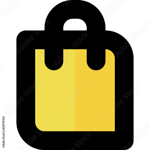 shopping bag button icon in minimalistic and circular style, suitable for online shop and ecommerce user interface design