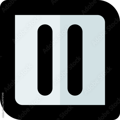 Pause video icon button in square and rounded style for user interface design and multimedia