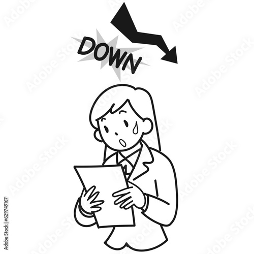 成績が下がってショックを受ける女子高生