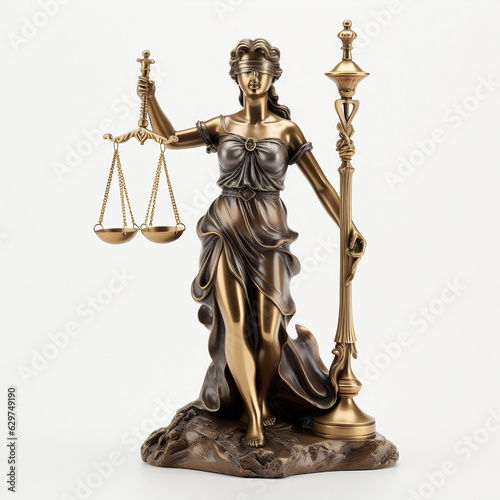 Blind justice  Lady Justice statue standing tall