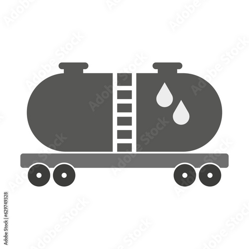 Railroad oil petroleum tank icon. Logistics icon. Gasoline transportation icon. Vector illustration. Eps 10.