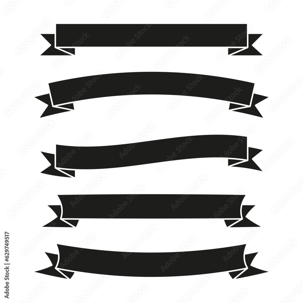 Ribbon banner icon set. Vector illustration. Eps 10.