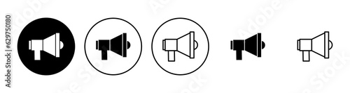 Megaphone icon set. Loudspeaker icon vector.