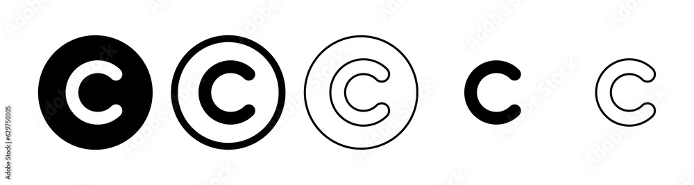 Copyright icon set. copyright symbols Copyright icon set. copyright symbols