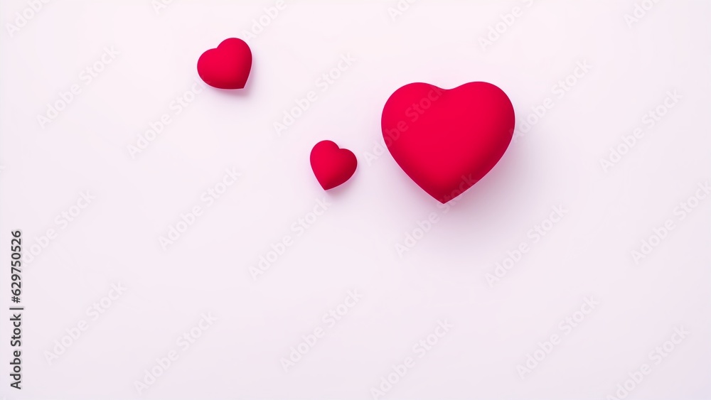 Two Red Hearts On A White Background