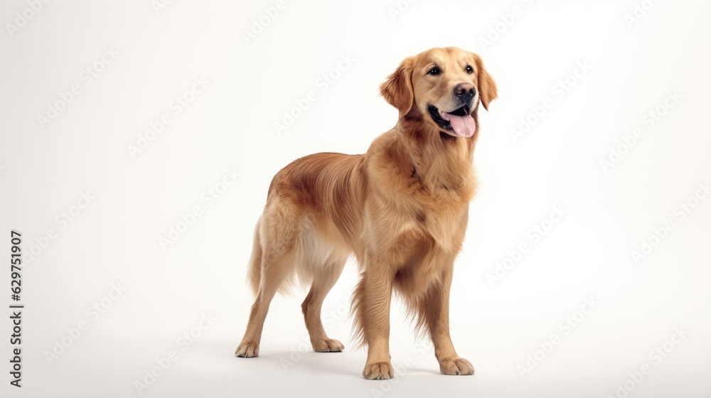 Golden Retriever dog 4k white background  an amazing