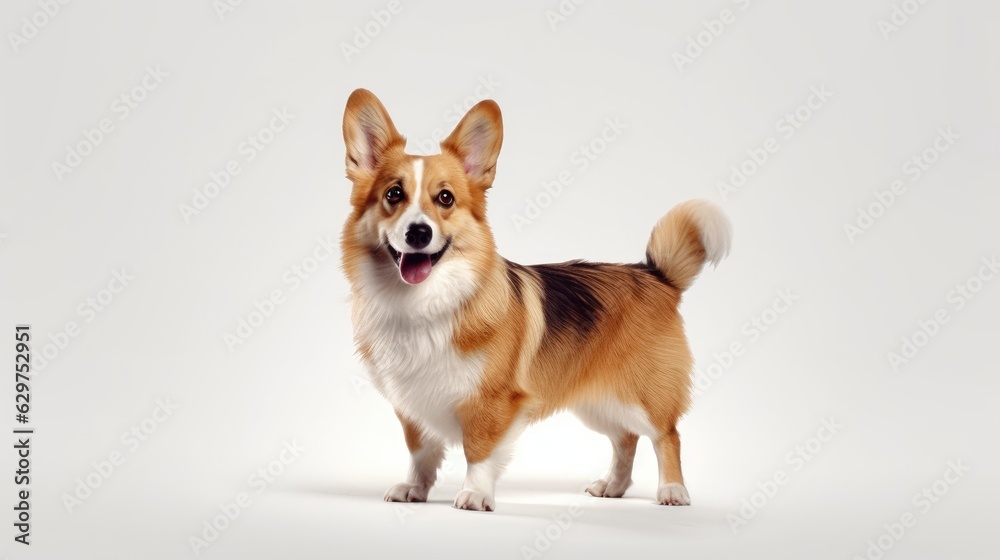 Pembroke Welsh Corgi dog 4k white background Pembroke Welsh Corgi dog 4k white background