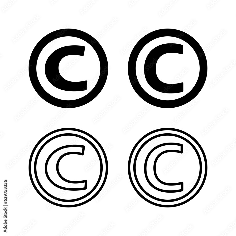 Copyright icon vector. copyright symbol