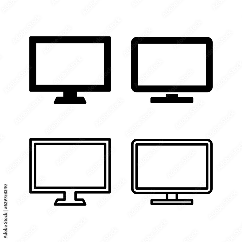 Computer icon vector. computer monitor icon. Computer icon vector. computer monitor icon.
