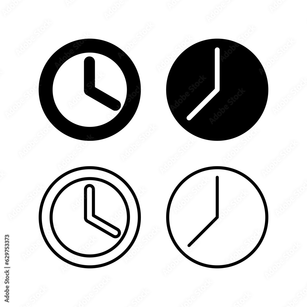 Clock icon. Time icon vector. Clock icon in trendy flat style isolated Clock icon. Time icon vector. Clock icon in trendy flat style isolated
