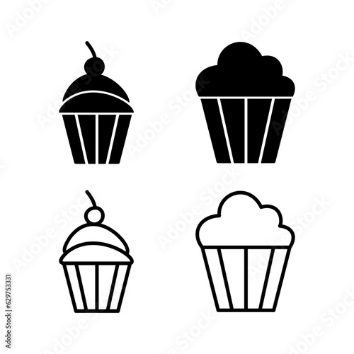 Cup cake icon vector. cake icon. bakery. muffin