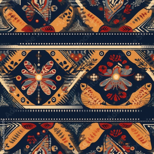 Ethnic inspired colorful seamless pattern for digital print