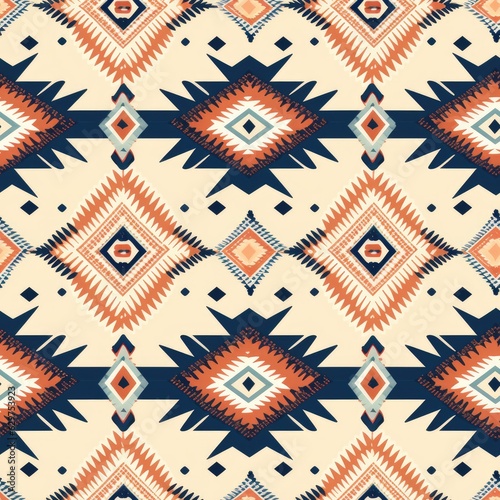 Ethnic inspired colorful seamless pattern for digital print
