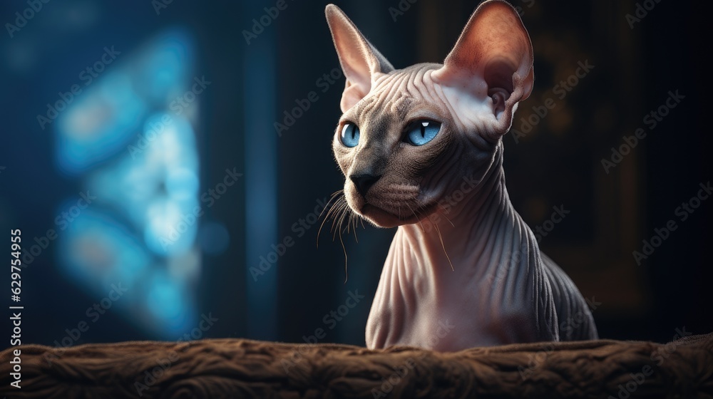 Sphynx Cat 4k white background