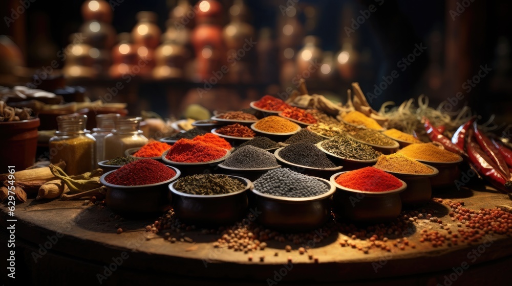 Spices on black background  an amazing photo highly