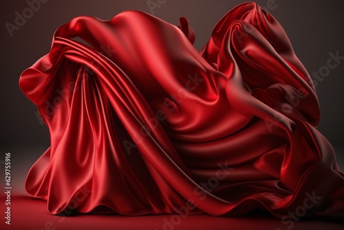 Red cloth on a 16:9 background material. Generative AI