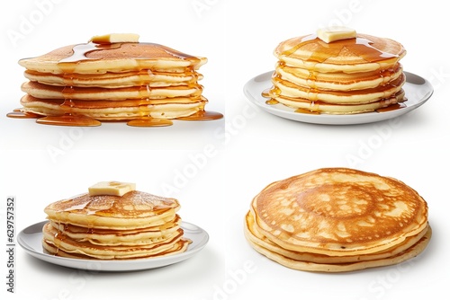 pancake set isolated on white background.