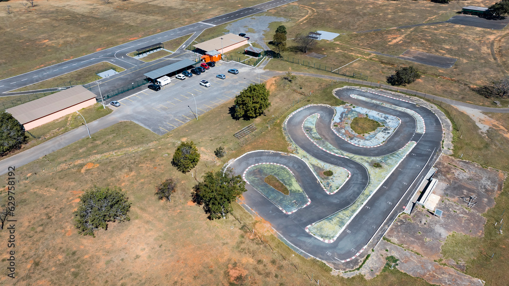 Brasília, Brazil, 07/08/2023. Aerial View of the Kart Track of the