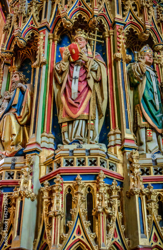 Carved Statues in the Pulpit of a Grand Cathedral in England