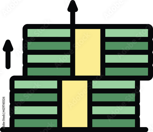 Money transfer icon outline vector. Send payment. Wallet bank color flat