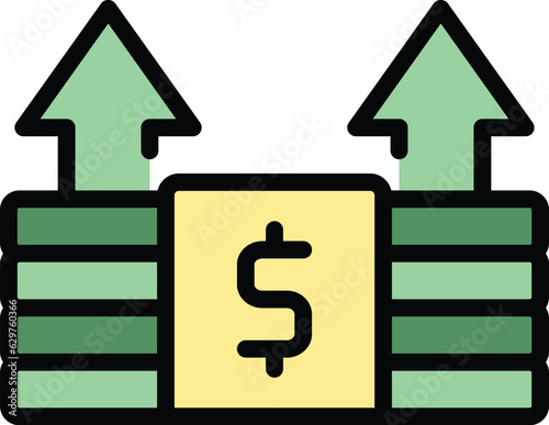 Money payment icon outline vector. Send mobile. Bank app color flat