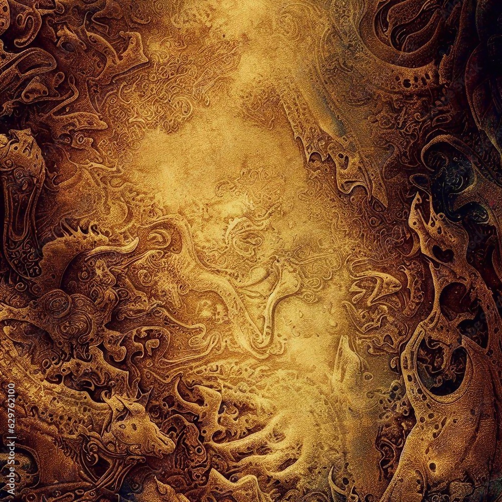 Gold texture with mythical symbols Stock Illustration | Adobe Stock