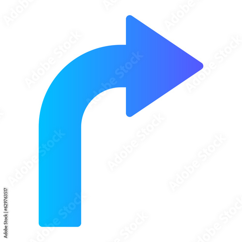 turn right gradient icon