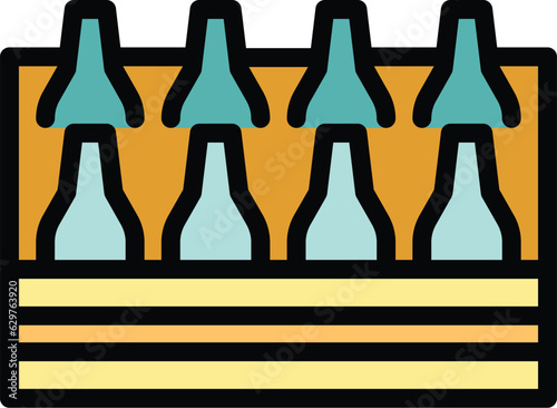 Beer box icon outline vector. Factory process. Tank drink color flat