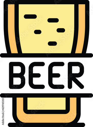 Beer pit icon outline vector. Tank drink. Alcohol barrel color flat