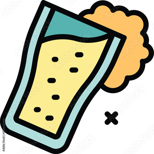 Beer foam icon outline vector. Brewery alcohol. Drink alcohol color flat