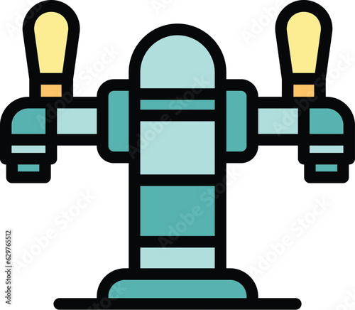 Bar beer tap icon outline vector. Brewery process. Drink alcohol color flat