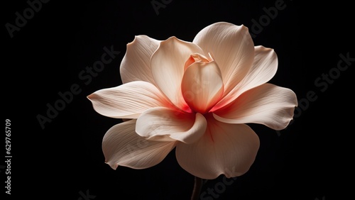 Image with beautiful white flowers on a black background with a copy space