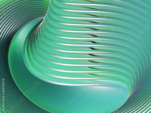 fresh green and teal twisted abstract geometry background wallpaper computer 3d rendering