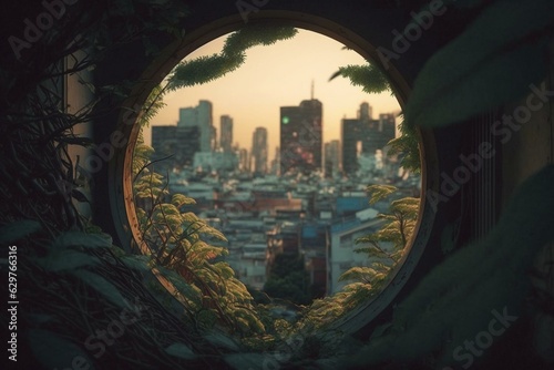 Tokyo's urban jungle seen through 'Max Hay in Arrival.'. Generative AI