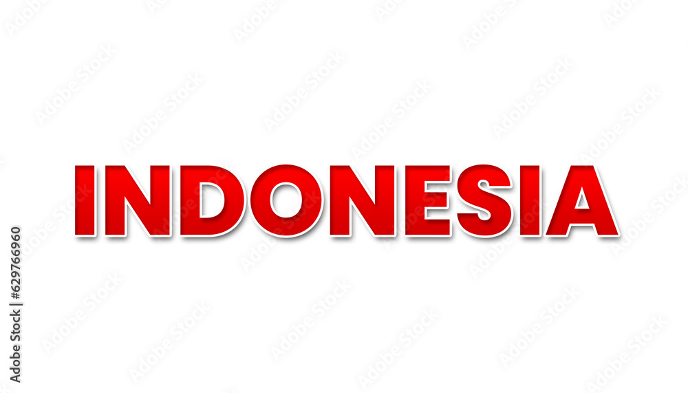 Indonesia 3d render of a label on transparent background