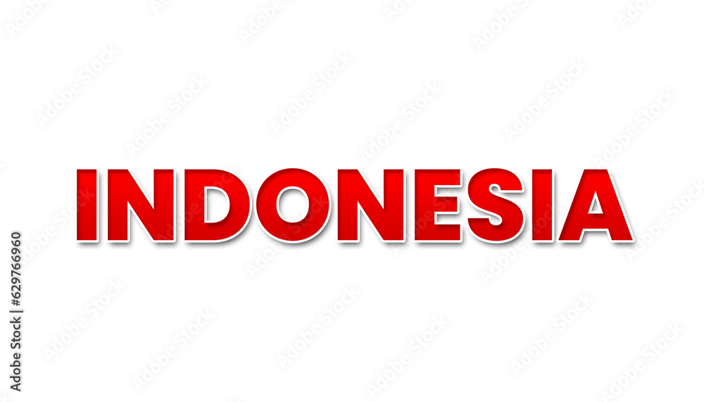 Indonesia 3d render of a label on transparent background Indonesia 3d render of a label on transparent background