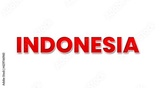 Indonesia 3d render of a label on transparent background