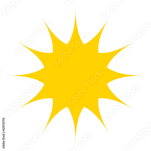 sun icon design element Sparkling sun ornament yellow design template