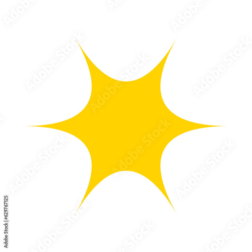 sparkling icon design element, Sparkling stars ornament yellow design template