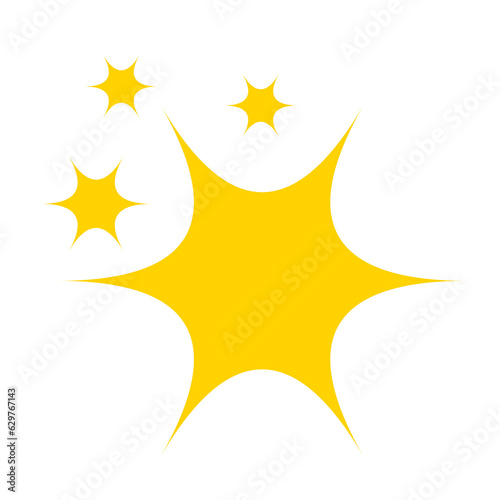 sparkling icon design element, Sparkling stars ornament yellow design template