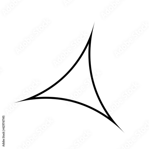 line shape triangle sparkle icon design element Sparkling star ornament black design template