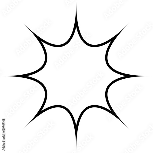 line shape sun icon set design element cartoon element Sparkling sun ornament black design template