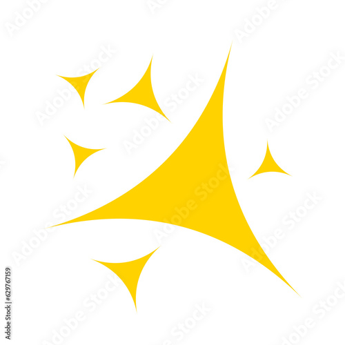 triangle sparkle icon design element Sparkling star ornament yellow design template