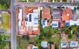 Brasília, Brazil, 07/21/2023. Aerial view of  the high-income houses of Quadra 14 of the Housing Sector of North Lake (SHLN QL - 14)