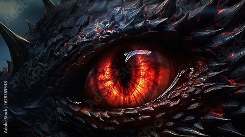 A detailed close-up of a dragon's mesmerizing eye