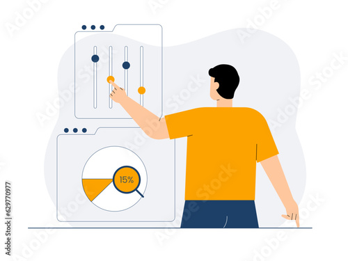 Business Concept illustrations. Vector illustration. Business people vector on white background. Businessman taking part in business activity.