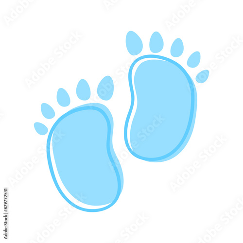 Baby boy shower design element with blue color isolated on white background. Illustration for a little newborn boy. 