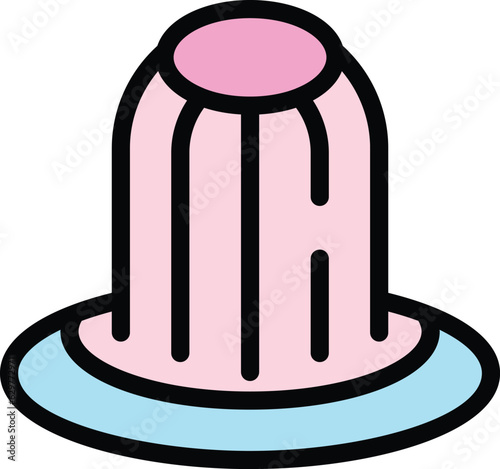 Marmalade jelly icon outline vector. Candy gummy. Sweet bean color flat